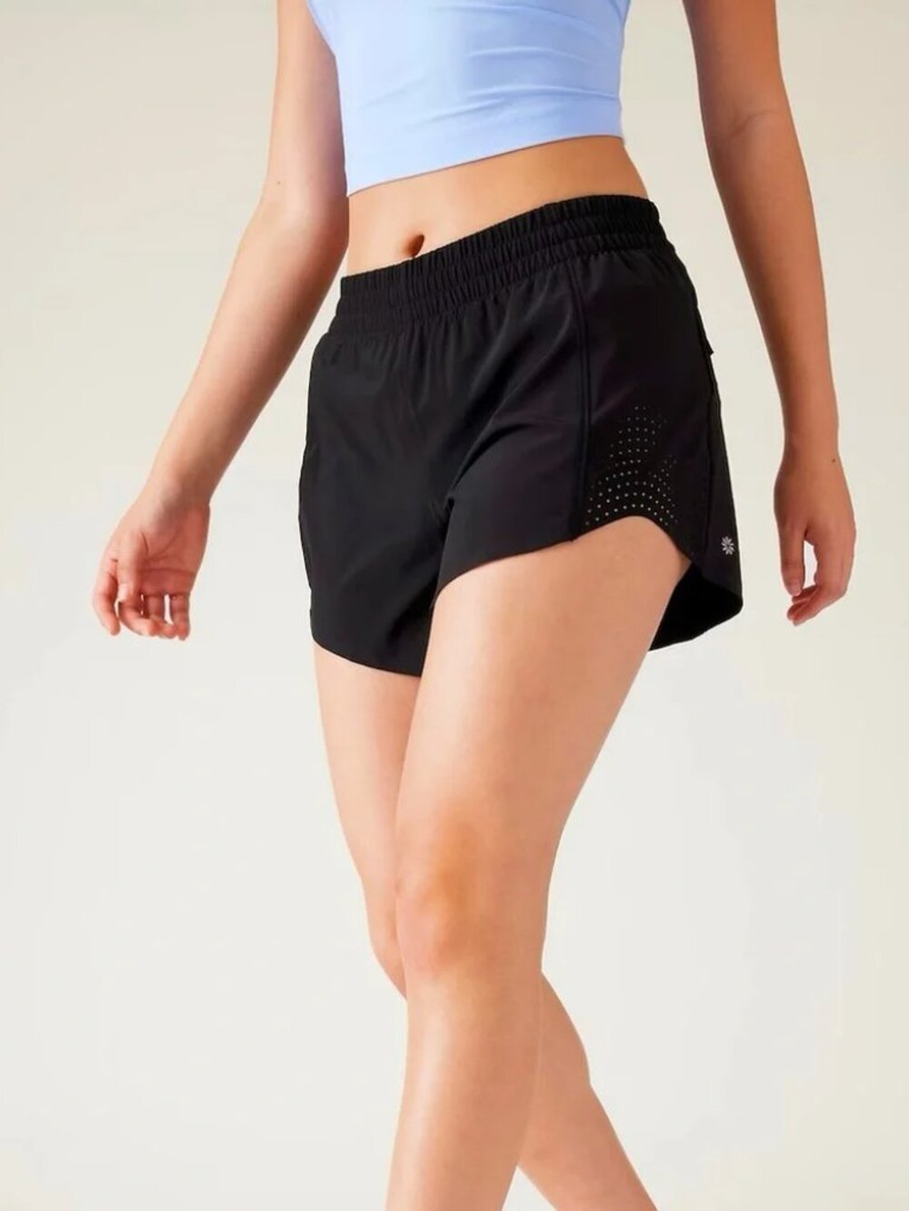 Athleta Hustle 4.5 Short - Black Athletic Running Shorts - S
